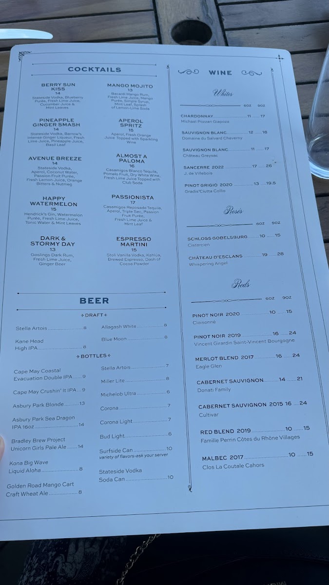 Menu Avenue Long Branch-5