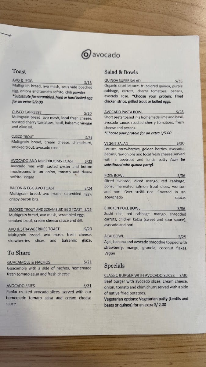 Menu Avocado, Toast & More.-3