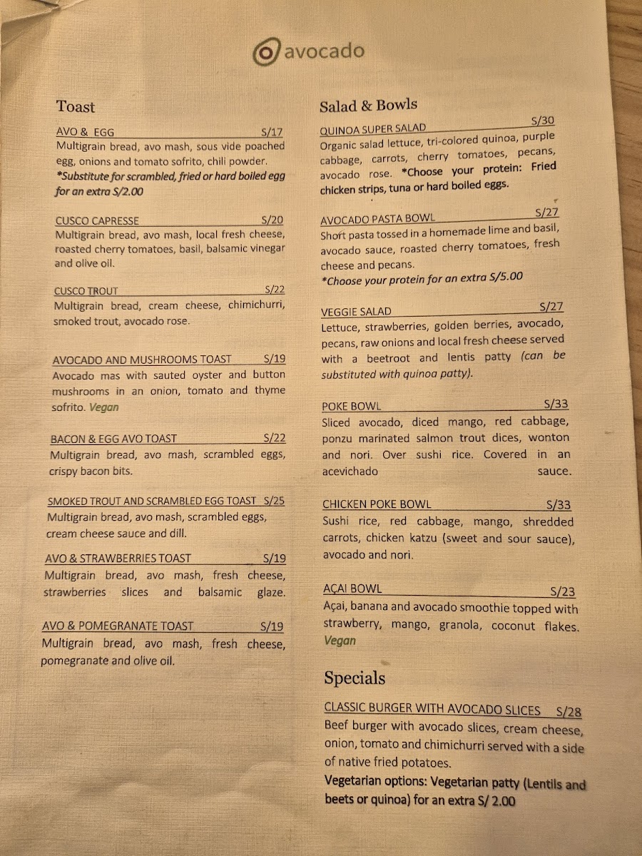 Menu Avocado, Toast & More.-5