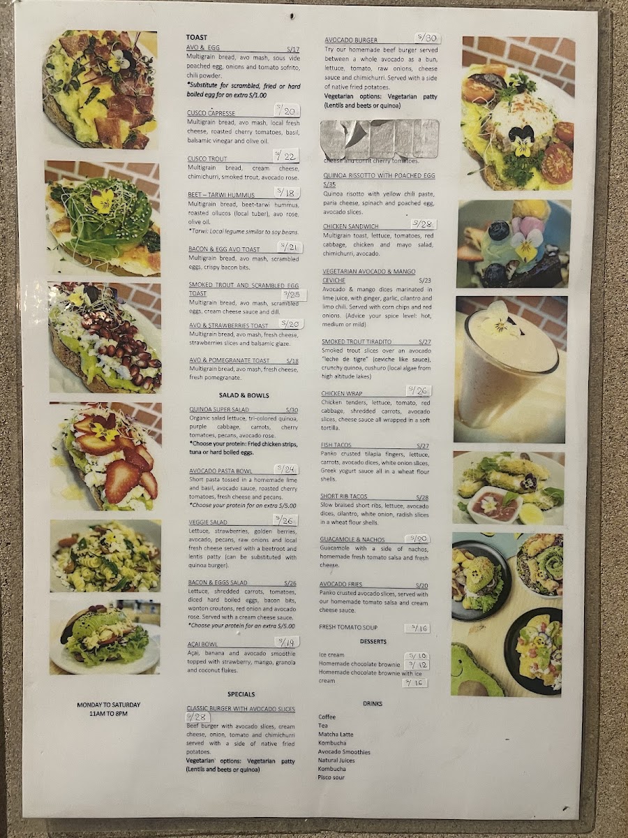 Menu Avocado, Toast & More.-9