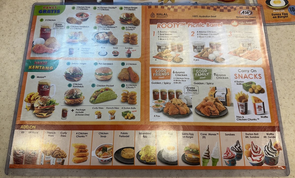 Menu A&w Gandaria City-1