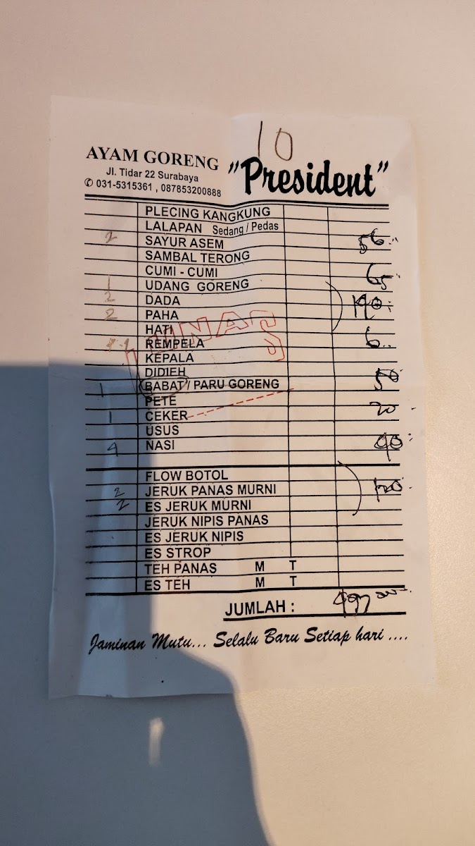 Menu Ayam Goreng President-2