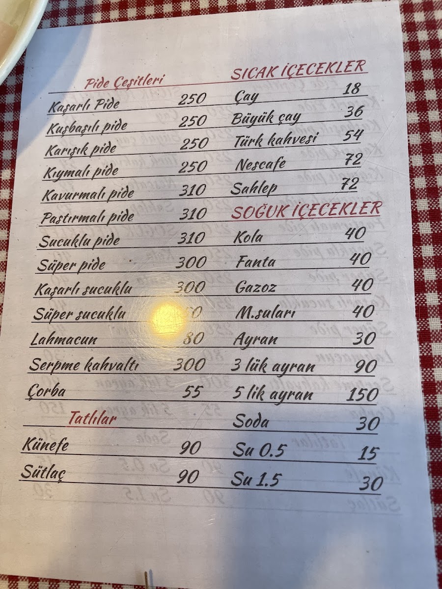 Menu Ayazma Çay Bahçesi-3