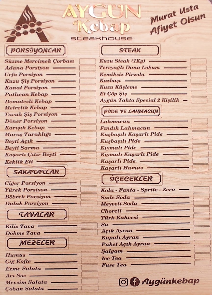 Menu Aygün Kebap-2