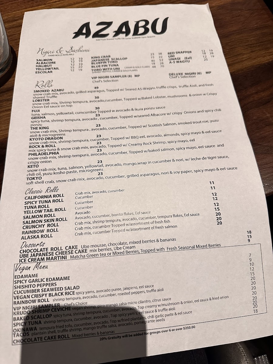 Menu Azabu-5