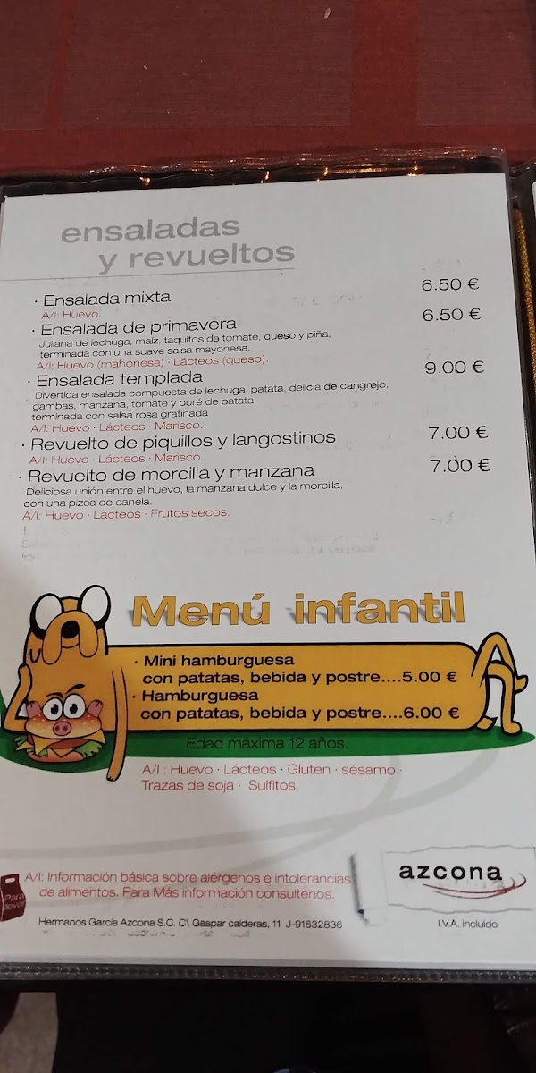 Menu Azcona Bar · Restaurant-10