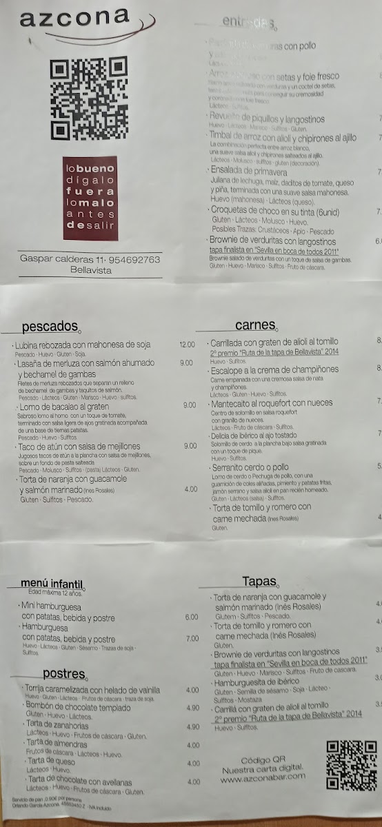 Menu Azcona Bar · Restaurant-5