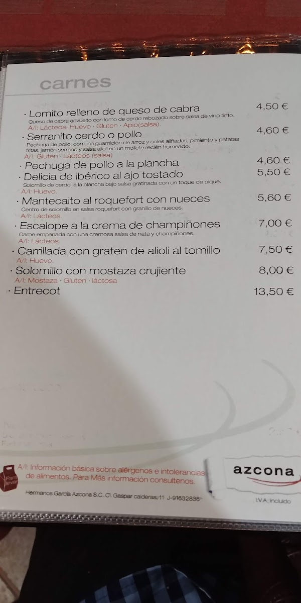 Menu Azcona Bar · Restaurant-8