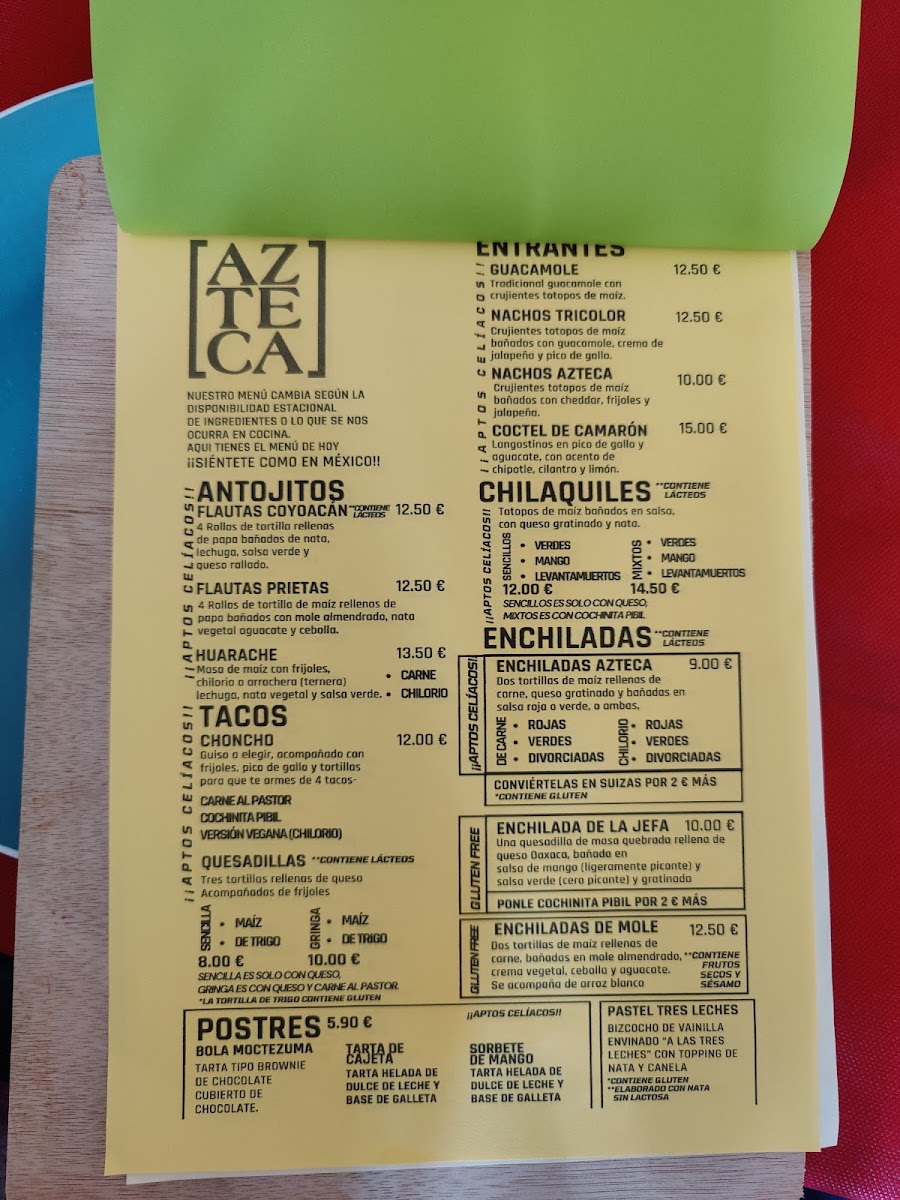 Menu Azteca Tasting Narón-2