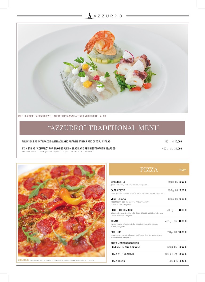 Menu Azzuro Restaurant & Beach Bar-2