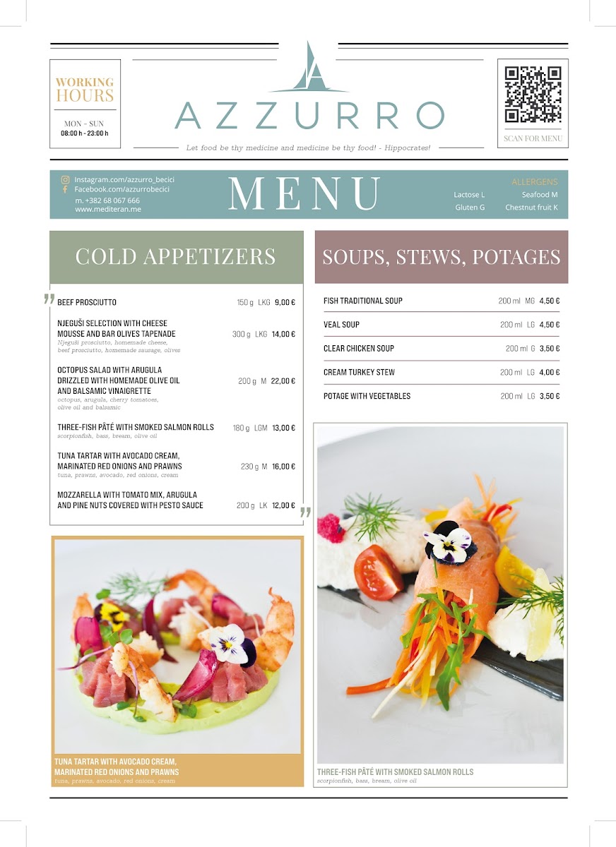 Menu Azzuro Restaurant & Beach Bar-8