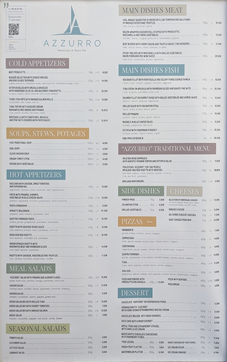 Menu Azzuro Restaurant & Beach Bar-9