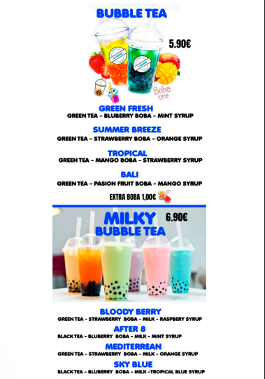 Menu B-Fresh Yogurt Cala Millor-1
