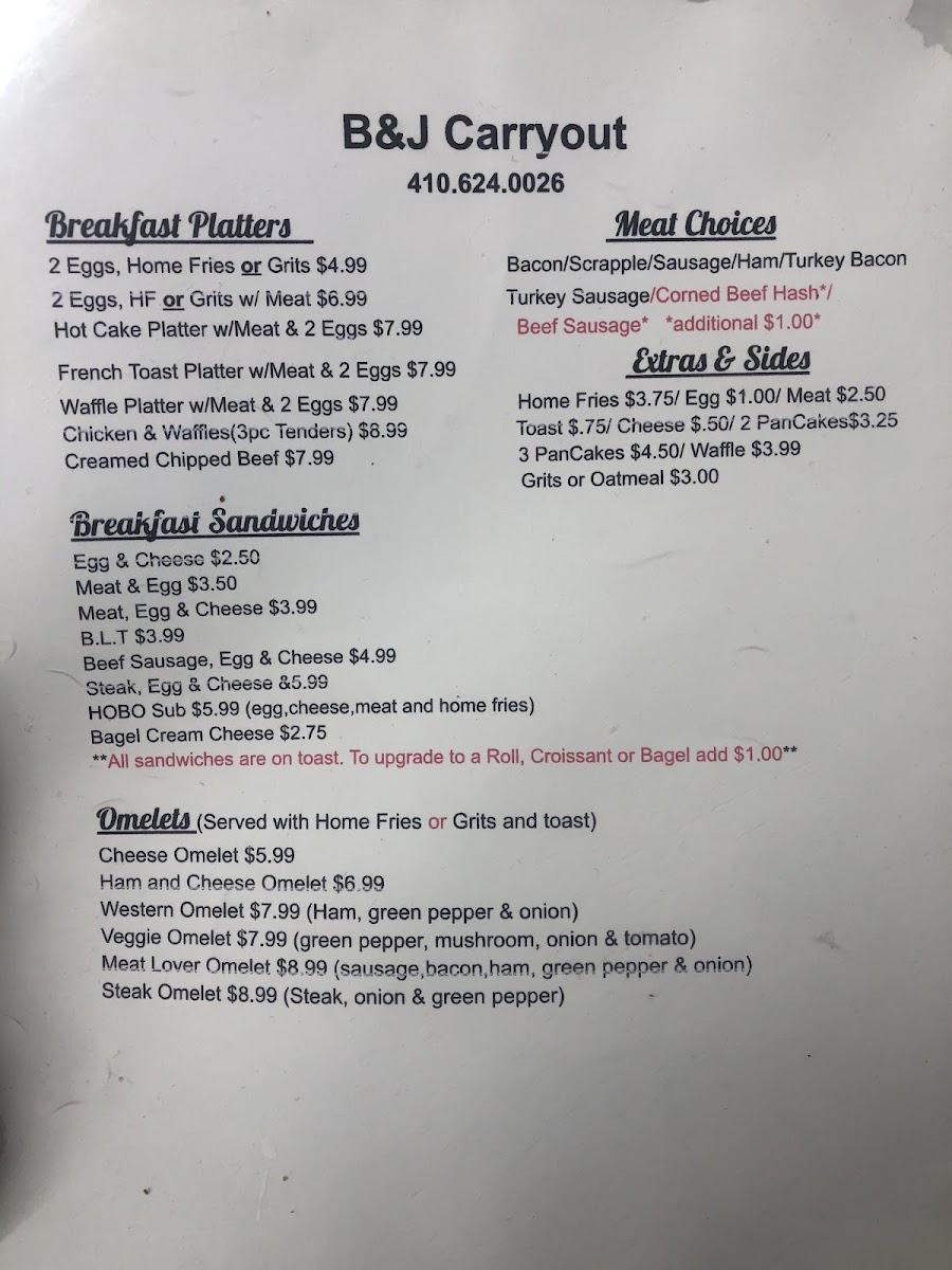 Menu B J Restaurant & Carry Out-3