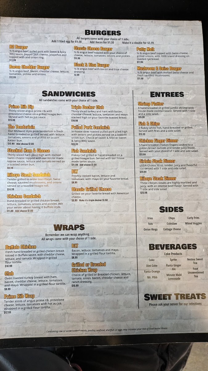 Menu B Squared Bar & Grill-1