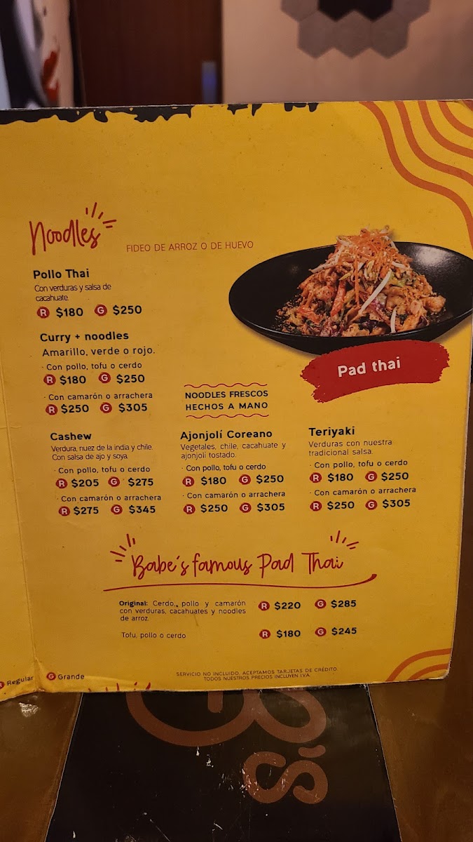 Menu Babe´s Noodles & Bar Mérida-8