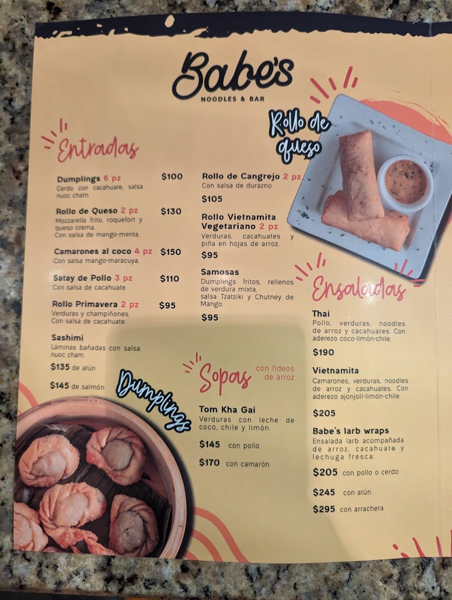 Menu Babe´s Noodles & Bar Mérida-9