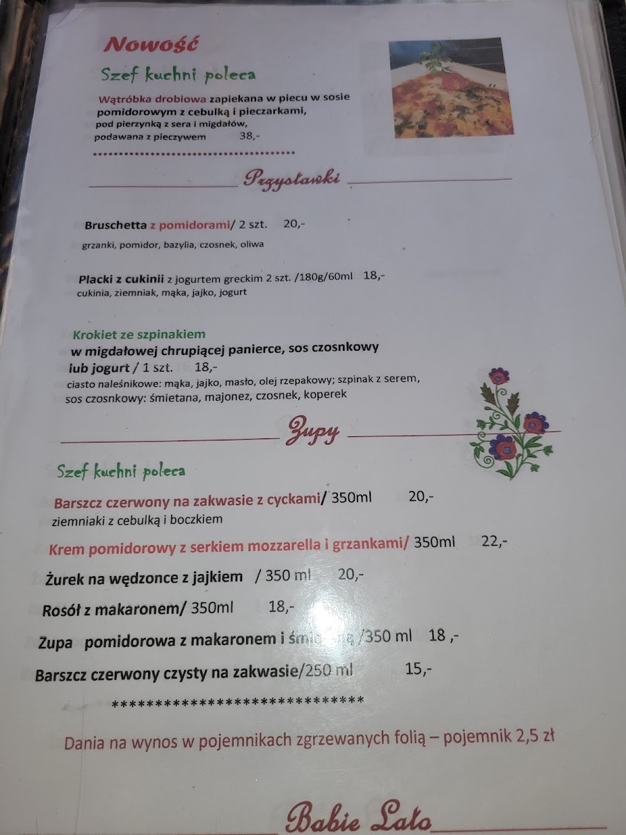 Menu Babie Lato-1