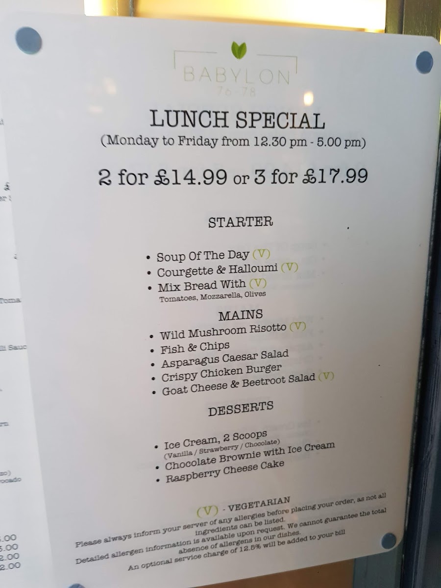 Menu Babylon-6