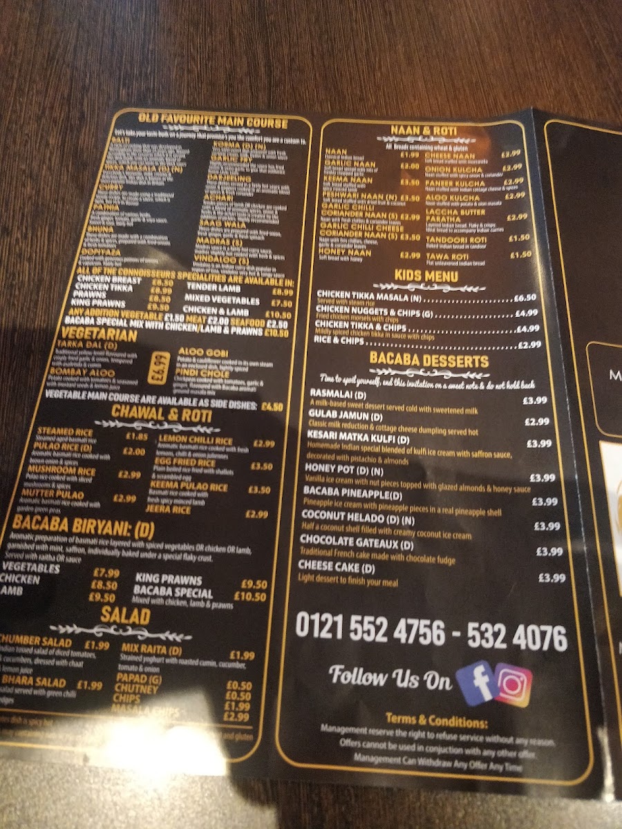 Menu Bacaba Indian Restaurant-5