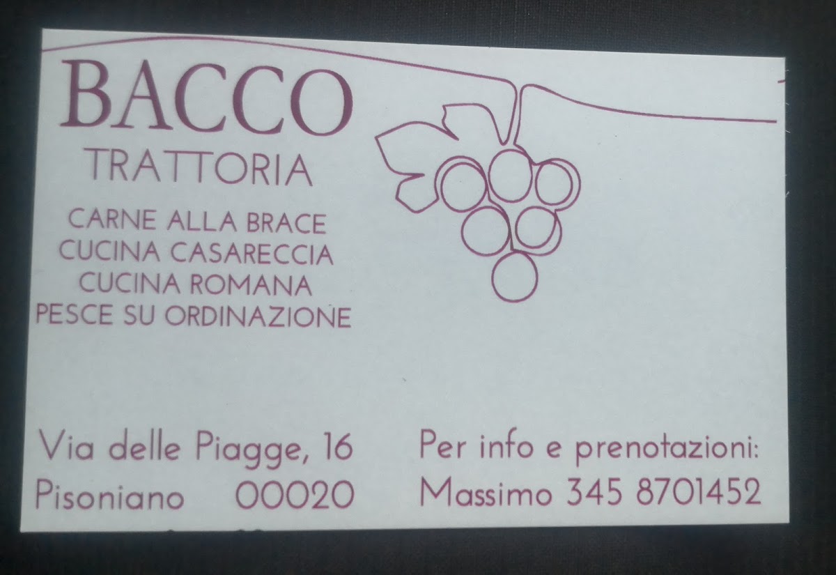 Menu Bacco Trattoria - Cucina Tipica Romana A Km Zero-2