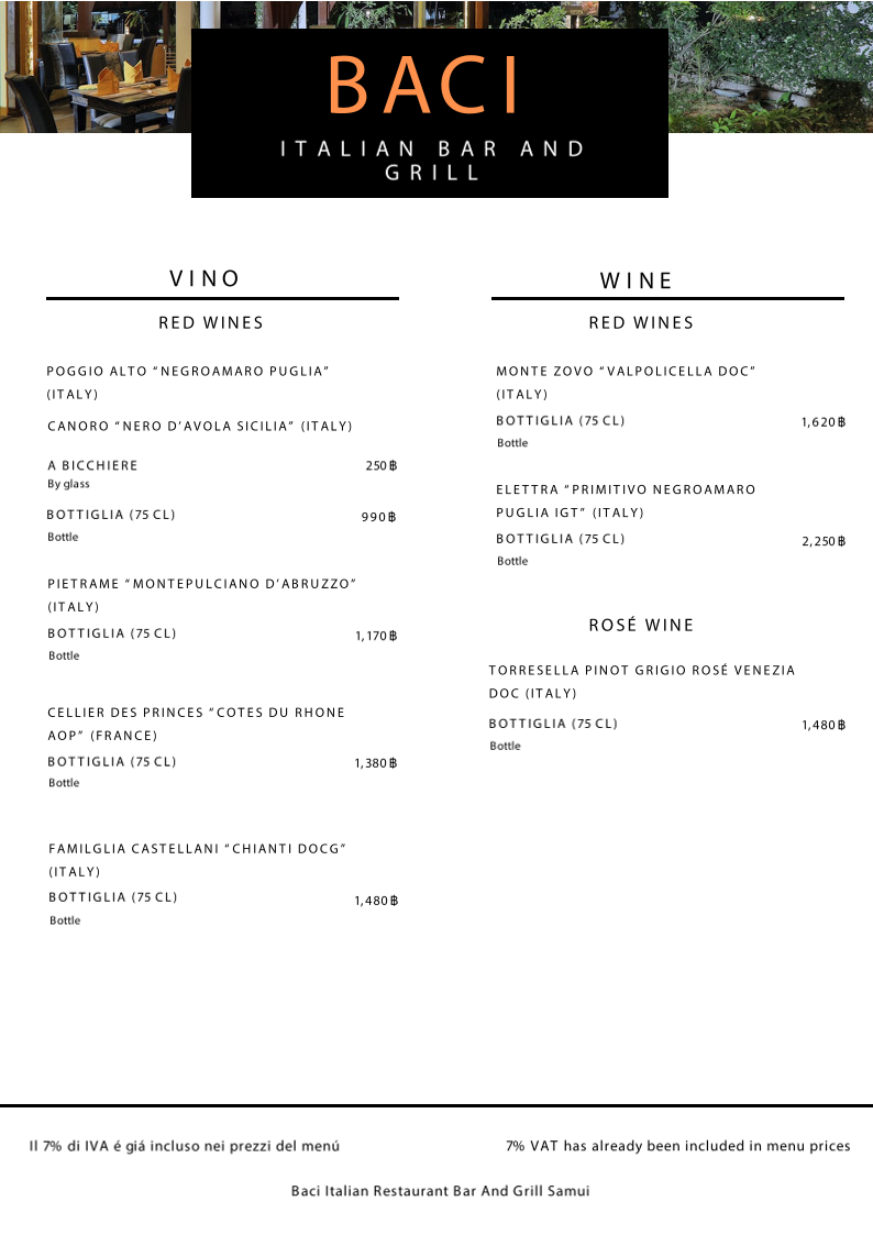 Menu Baci Italian Restaurant-9