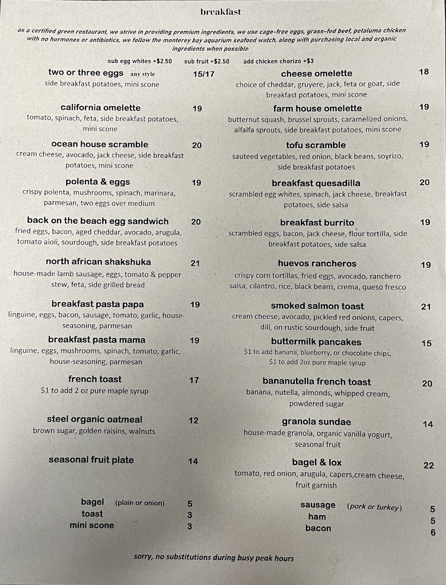 Menu Back On The Beach Cafe-1