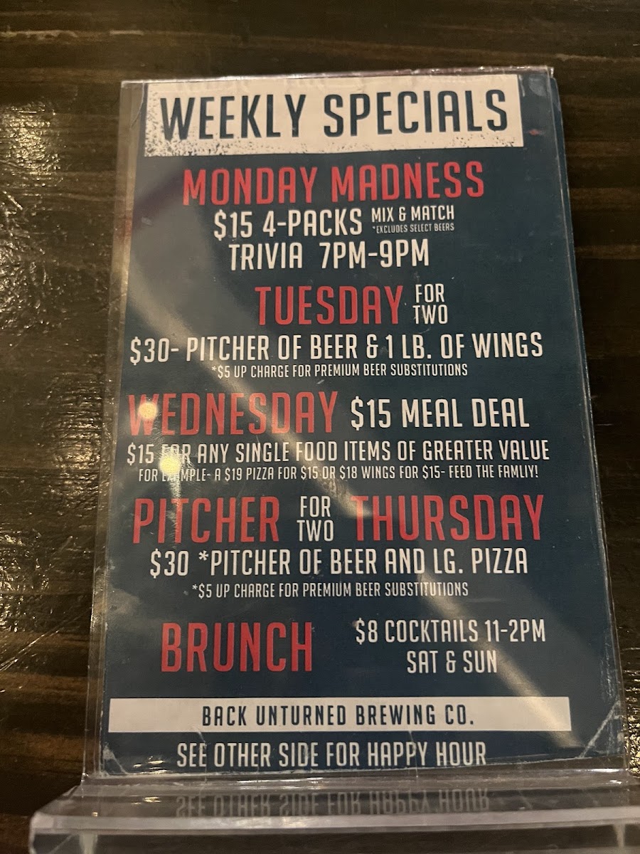 Menu Back Unturned Brewing Co.-7