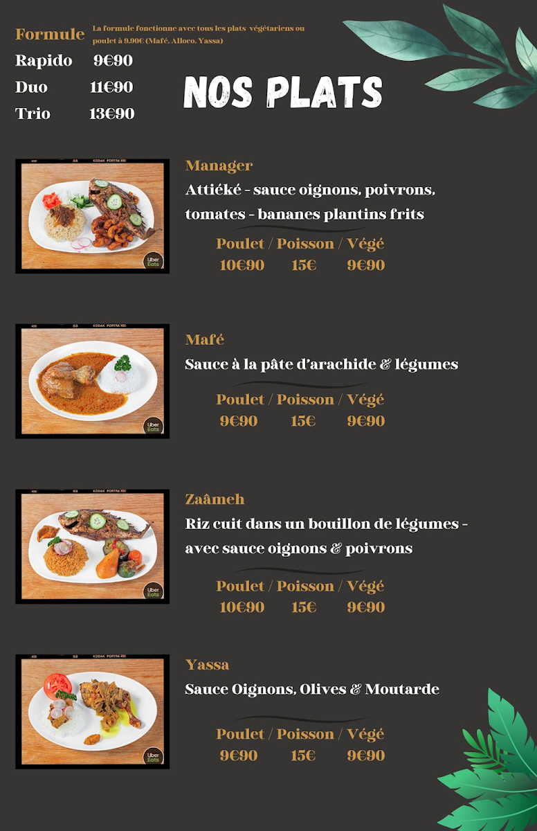 Menu Badeya - Restaurant Africain Nantes-1