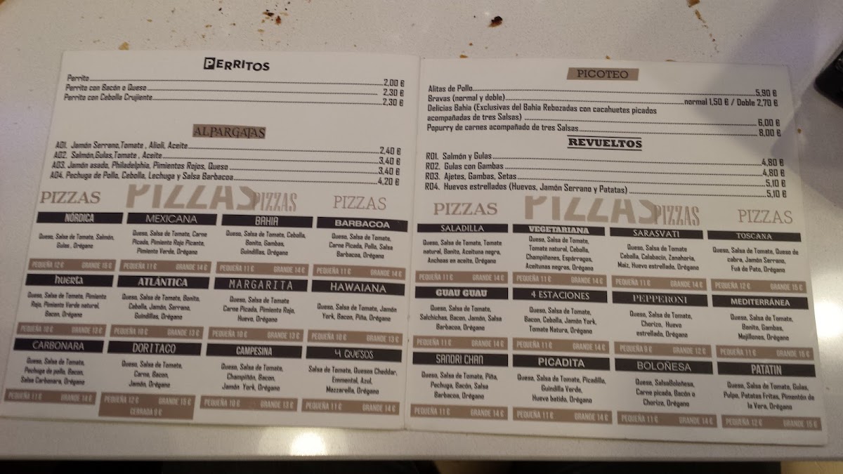 Menu Bahía | Pizzería - Bar - Restaurante-1