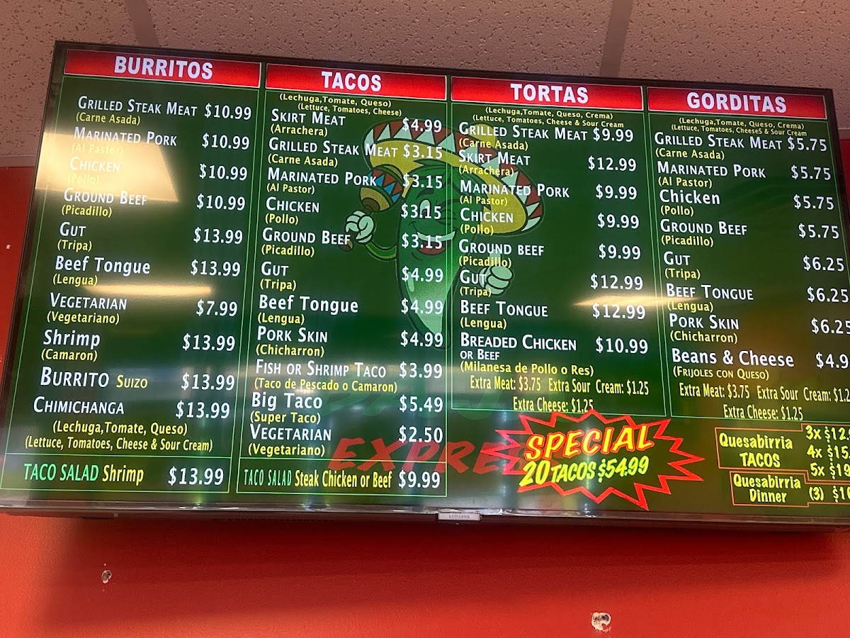 Menu Baja Express Inn Taqueria-1