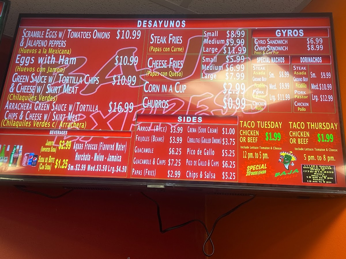 Menu Baja Express Inn Taqueria-2