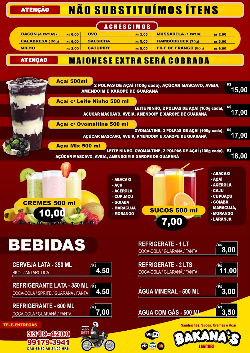 Menu Bakana's Lanches-2
