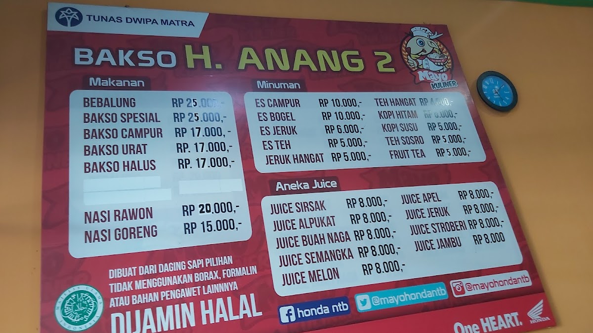 Menu Bakso Haji Anang 2-3