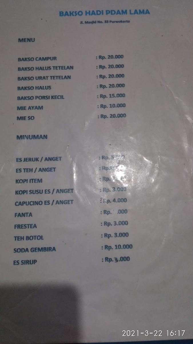 Menu Bakso Pak Hadi-4