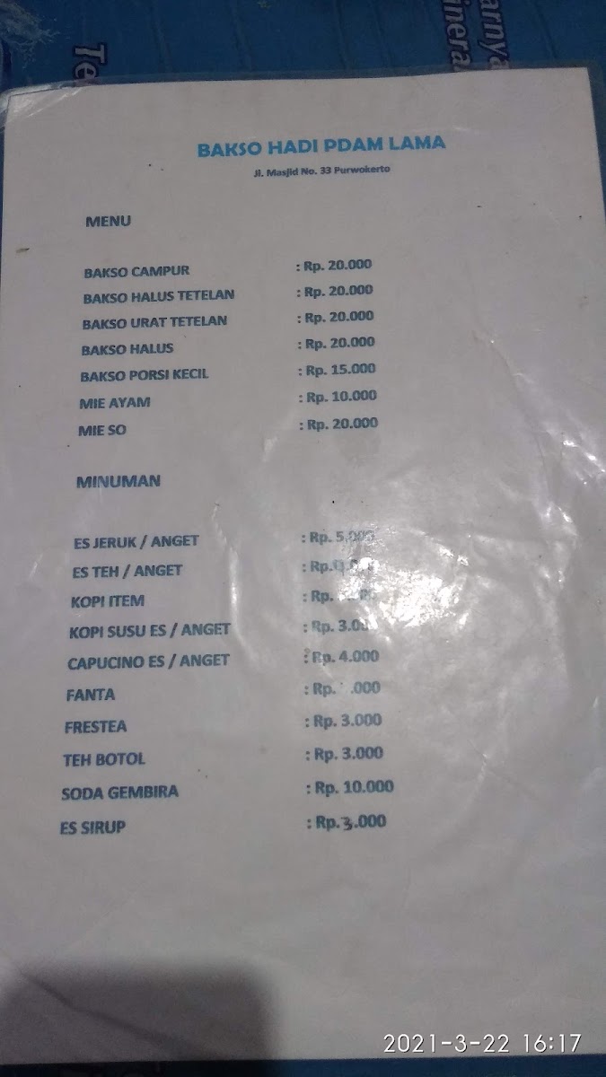 Menu Bakso Pak Hadi-5