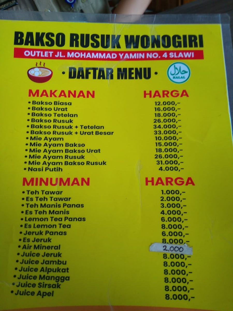 Menu Bakso Rusuk Wonogiri-1