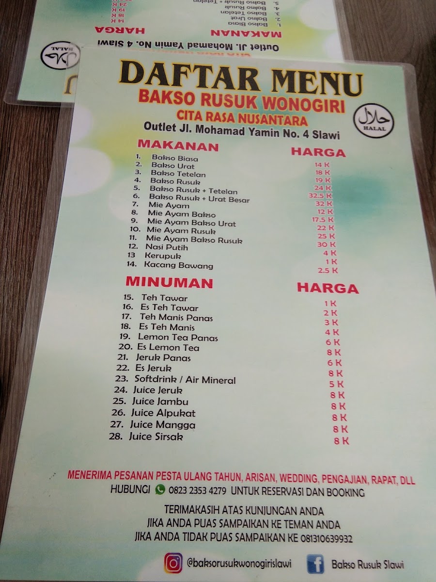 Menu Bakso Rusuk Wonogiri-2