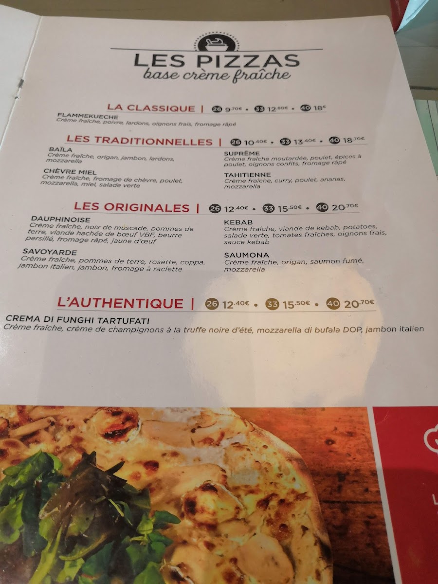 Menu Baïla Pizza - Niort-1
