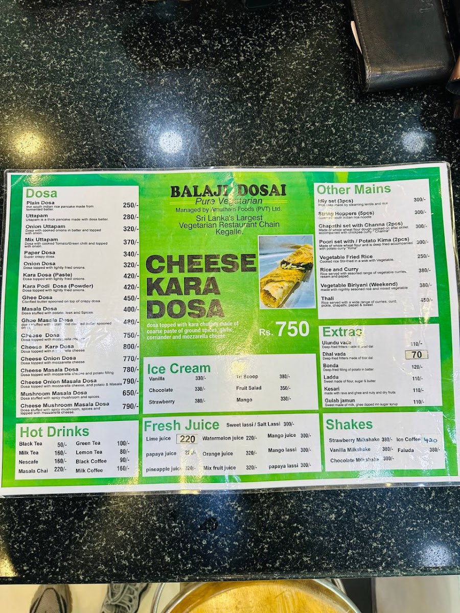Menu Balaji Dosai - Kegalle-9