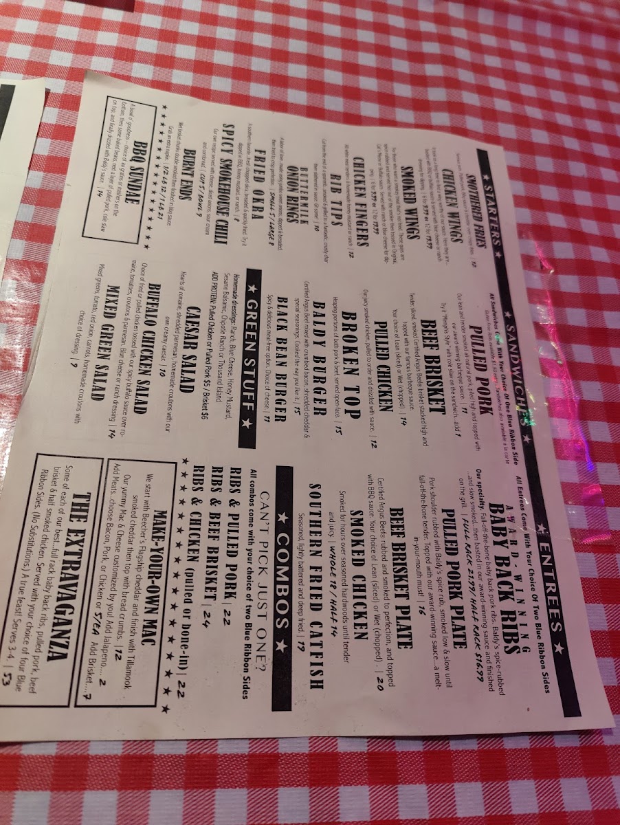 Menu Baldy's Barbeque-7