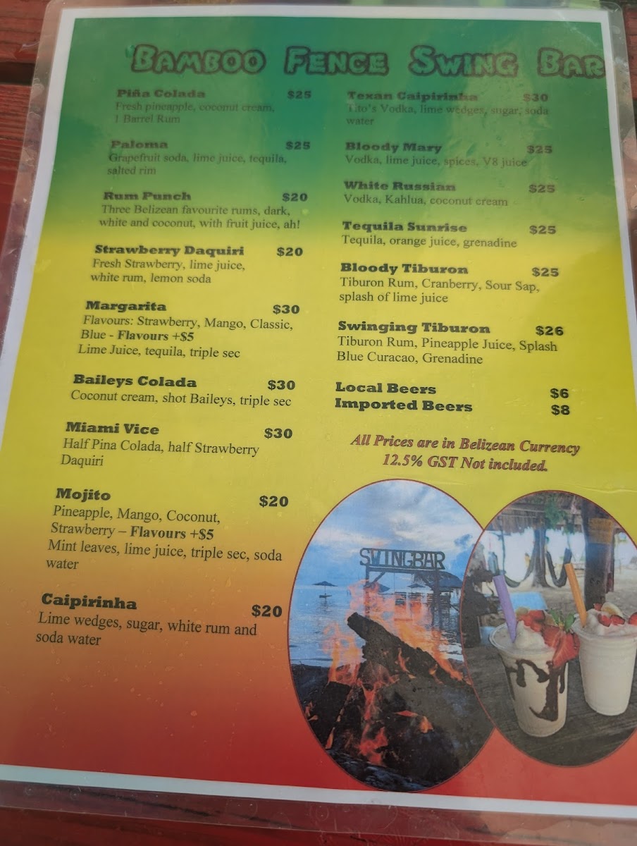 Menu Bamboo Fence Restaurant & Swing Bar-3