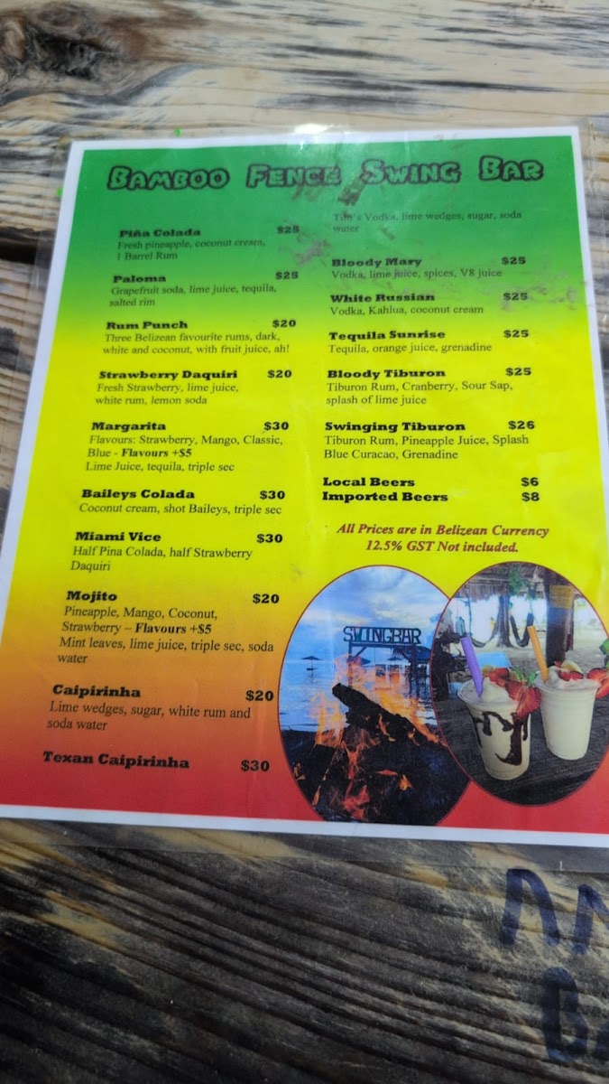 Menu Bamboo Fence Restaurant & Swing Bar-4