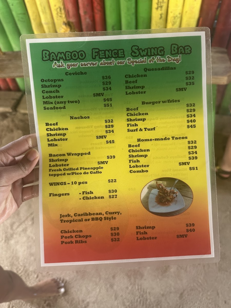 Menu Bamboo Fence Restaurant & Swing Bar-6