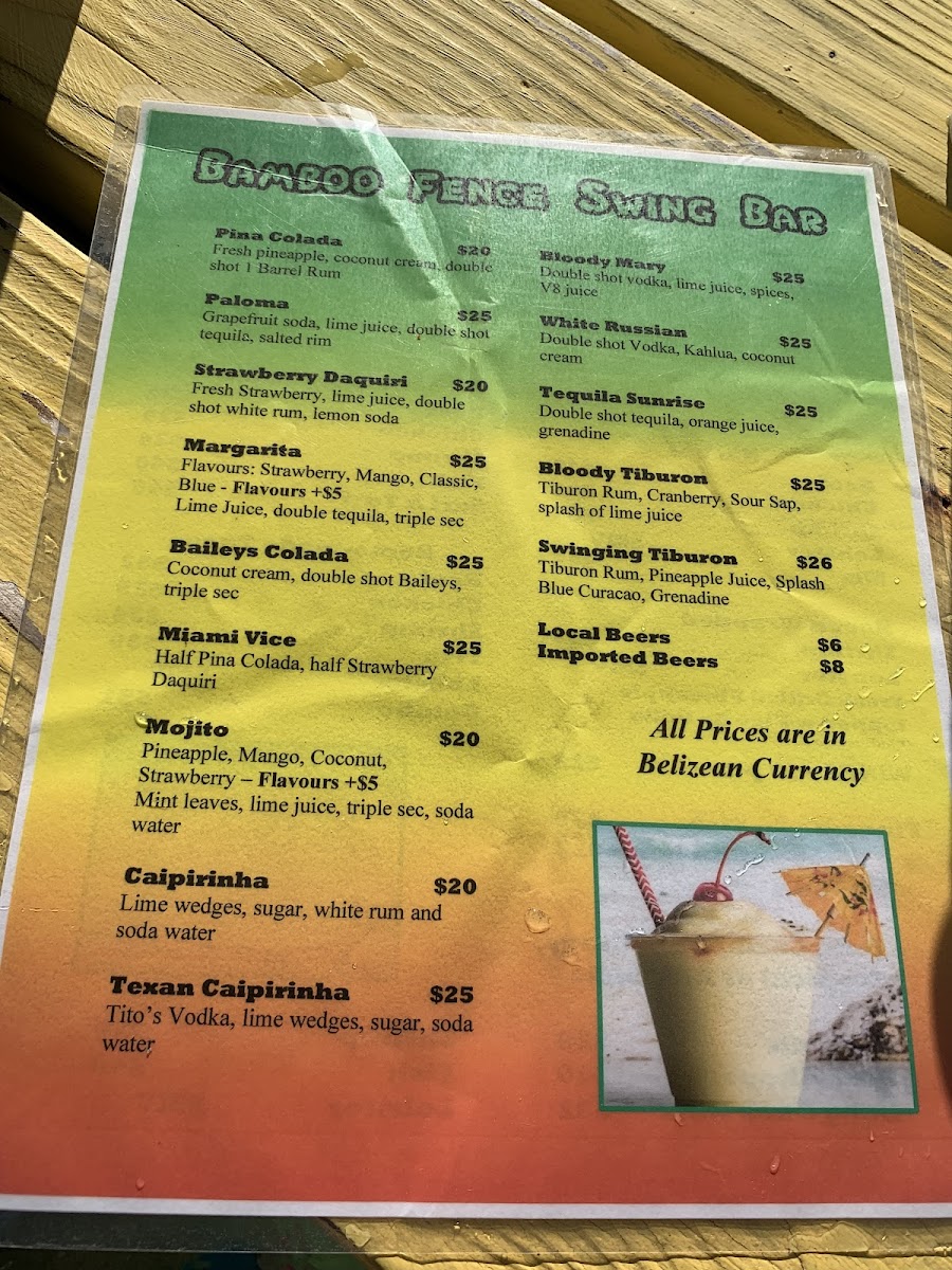 Menu Bamboo Fence Restaurant & Swing Bar-8