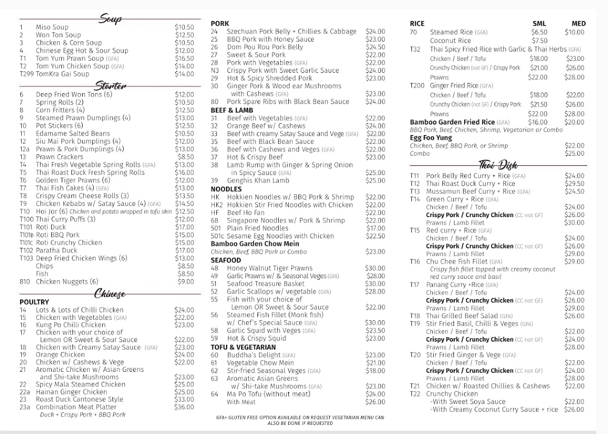 Menu Bamboo Garden Restaurant-2