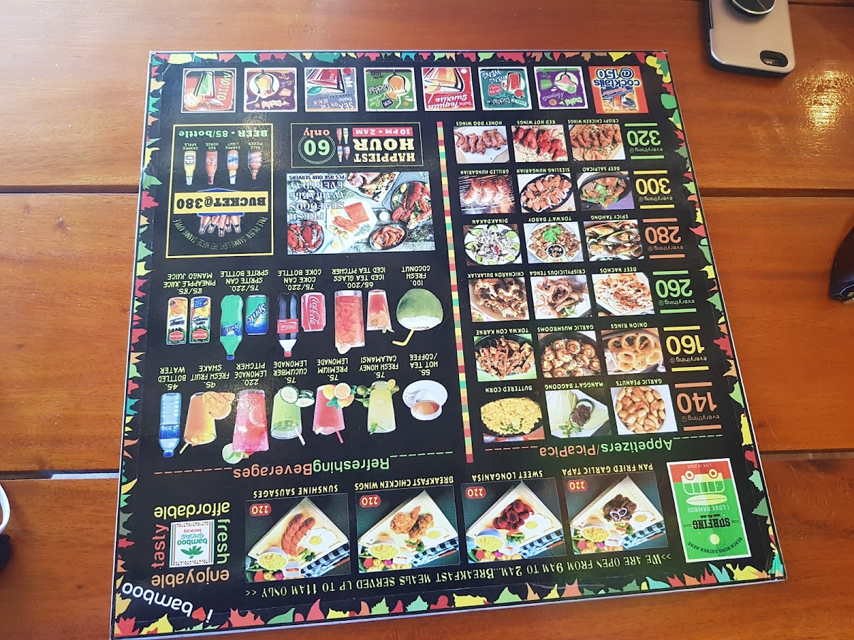Menu Bamboo Shore Restaurant-1