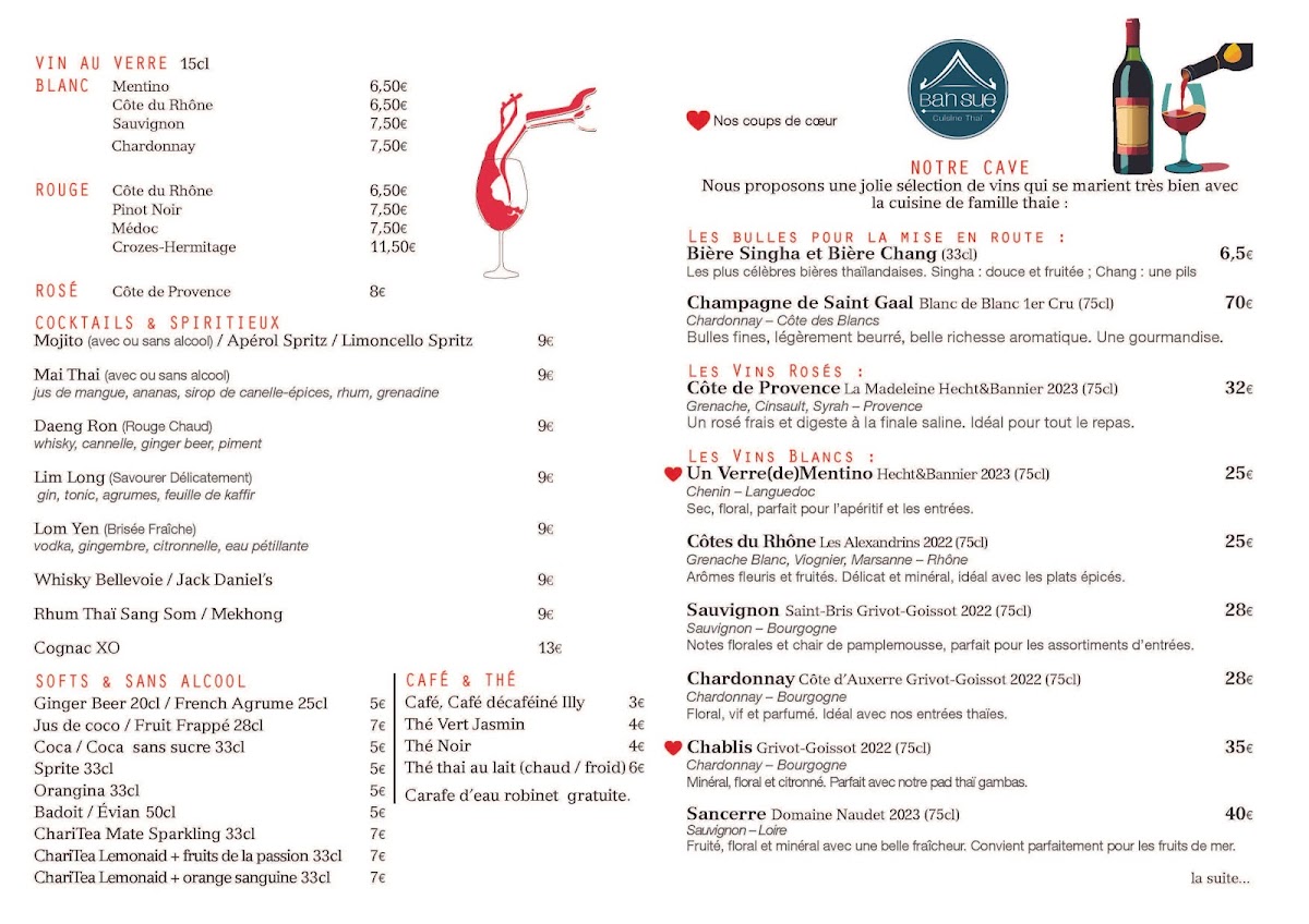 Menu Ban Sue - Restaurant Thai Paris 15-2