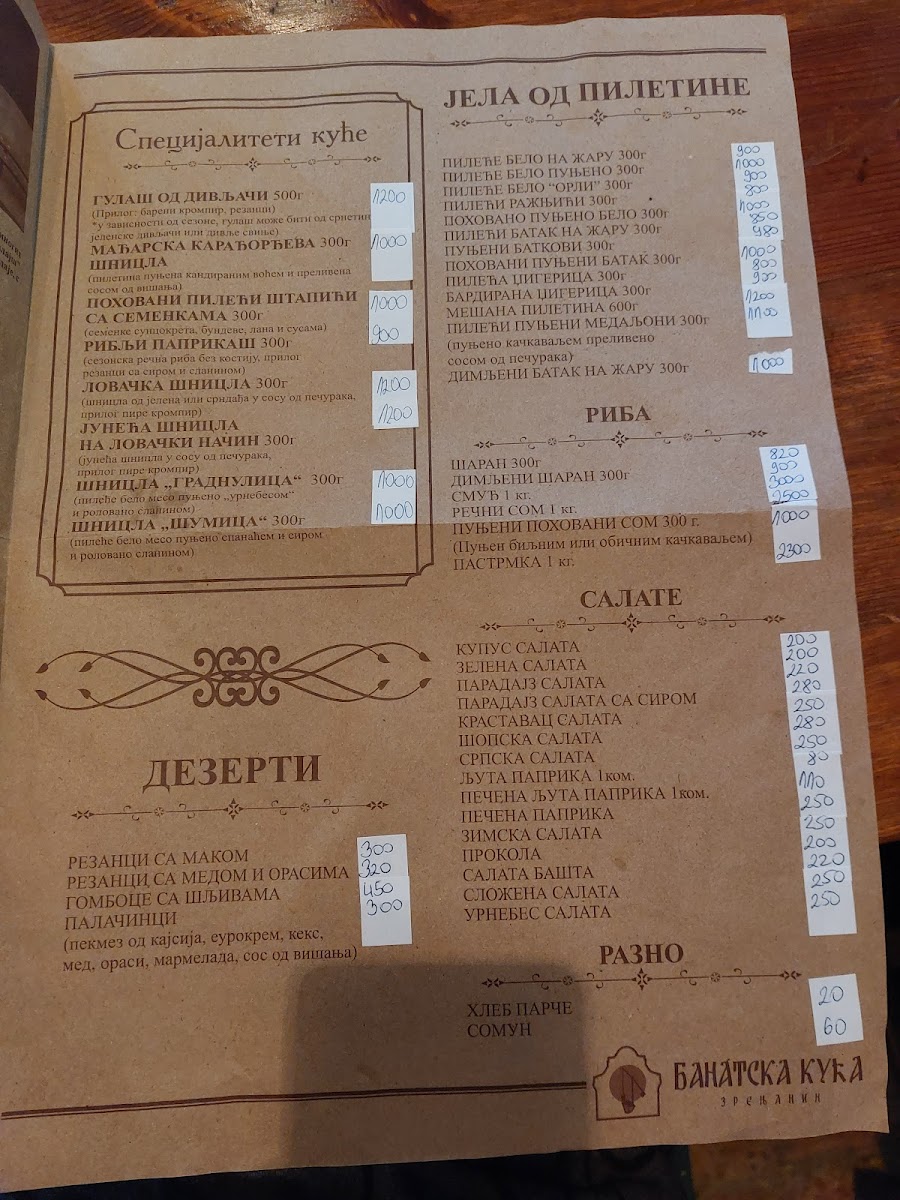 Menu Banatska Kuća-1