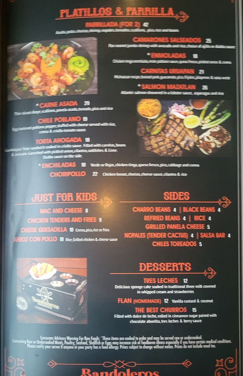Menu Bandoleros Mexican Grill-9